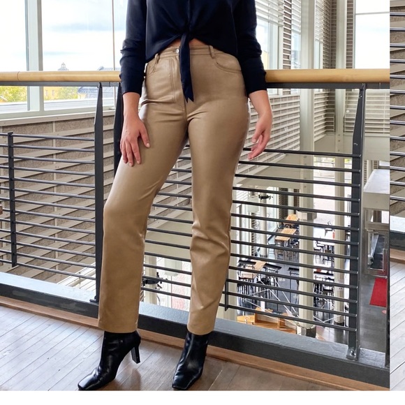 Wilfred Pants - Wilfred Faux Leather Vegan Tan Melina Pants size 2